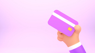 Cartoon hand with credit card 3d blender cartoon