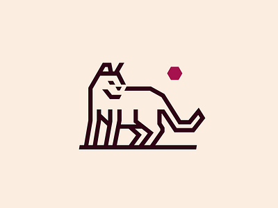 Sunset Cat Logo branding cat cougar for sale logo logoground nagual design sunset