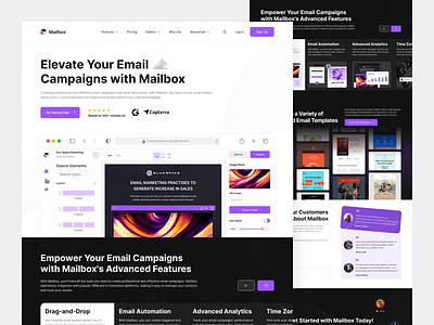 Mailbox - Email Builder Landing Page analytic campaign component dashboard drag and drop email email automation email builder email creator email marketing landing page management marketing product saas template web builder web design website workflow