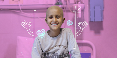 "Chemo Boy Laugh Bloom" in International Childhood Cancer Day content creation graphic design social media campaign