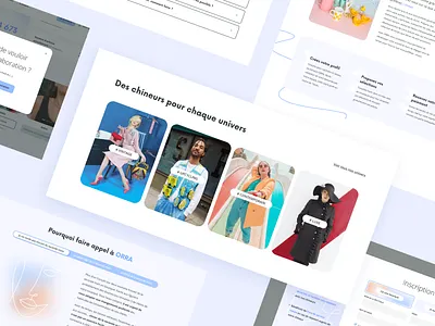 ORRA - Samples from pages blue cards desktop fashion interface thrift shop ui ux website