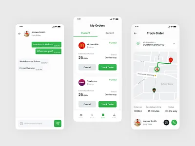 Food App Order Tracking 3d animation chat creative design food app food panda graphic design map mobile app order tracking orders product design uber eats ui ui inspiration userexperience ux visual design zomato