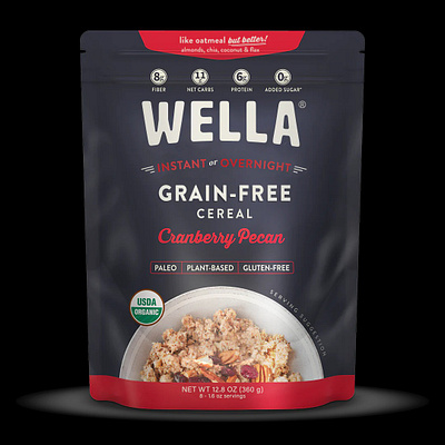 Grain-Free Cereal Cranberry Pecan Pouch - Wella Foods cereal grain free cereal wella foods