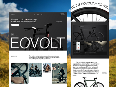 EOVOLT // E-bikes Website apple bike clean dark design e bike homepage images landing page layout light product typo typography ui user experience user interface ux website wireframe