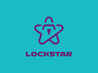 LOCKSTAR branding lock logo logo design logotype padlock star vector