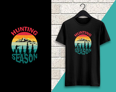 Hunting T Shirt Design app branding design graphic design illustration logo typography ui ux vector