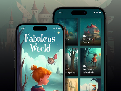 Books for Kids app apple books branding design graphic design illustration iphone kids logo phone tales ui ux vector