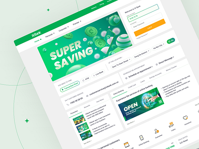 IVBank Landing Page banking design finance financial green interface ui uidesign uiux user interface