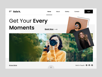 Photoshoot Website Designe animation best camera design developing home idea concept interface login new design new trending photoshoot design popular portfolio saie h signup single page design ui uiux website design