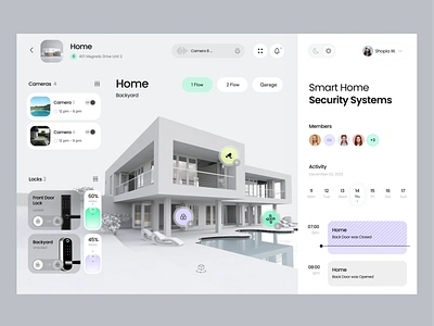 Smart Home Dashboard apartment app design dashboard design designer guard home automation iot real estate remote control saas security smart home smart home dashboard smart house startup ux ui web webapp webdesign