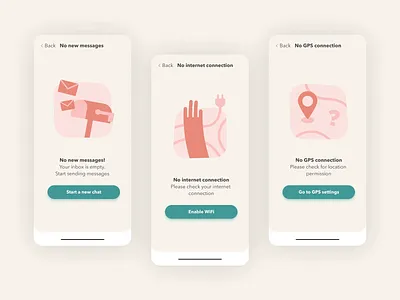 Animated Empty States animation app branding empty states graphic design illustration interface motion graphics ui