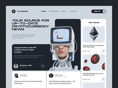 Cryptocurrency News Dashboard Design🔥 3.0 design animation crypto crypto design crypto website dashboard design graphic design landing page logo motion web top website dribbble 2023 trending ui ui design uiux ux web web design website