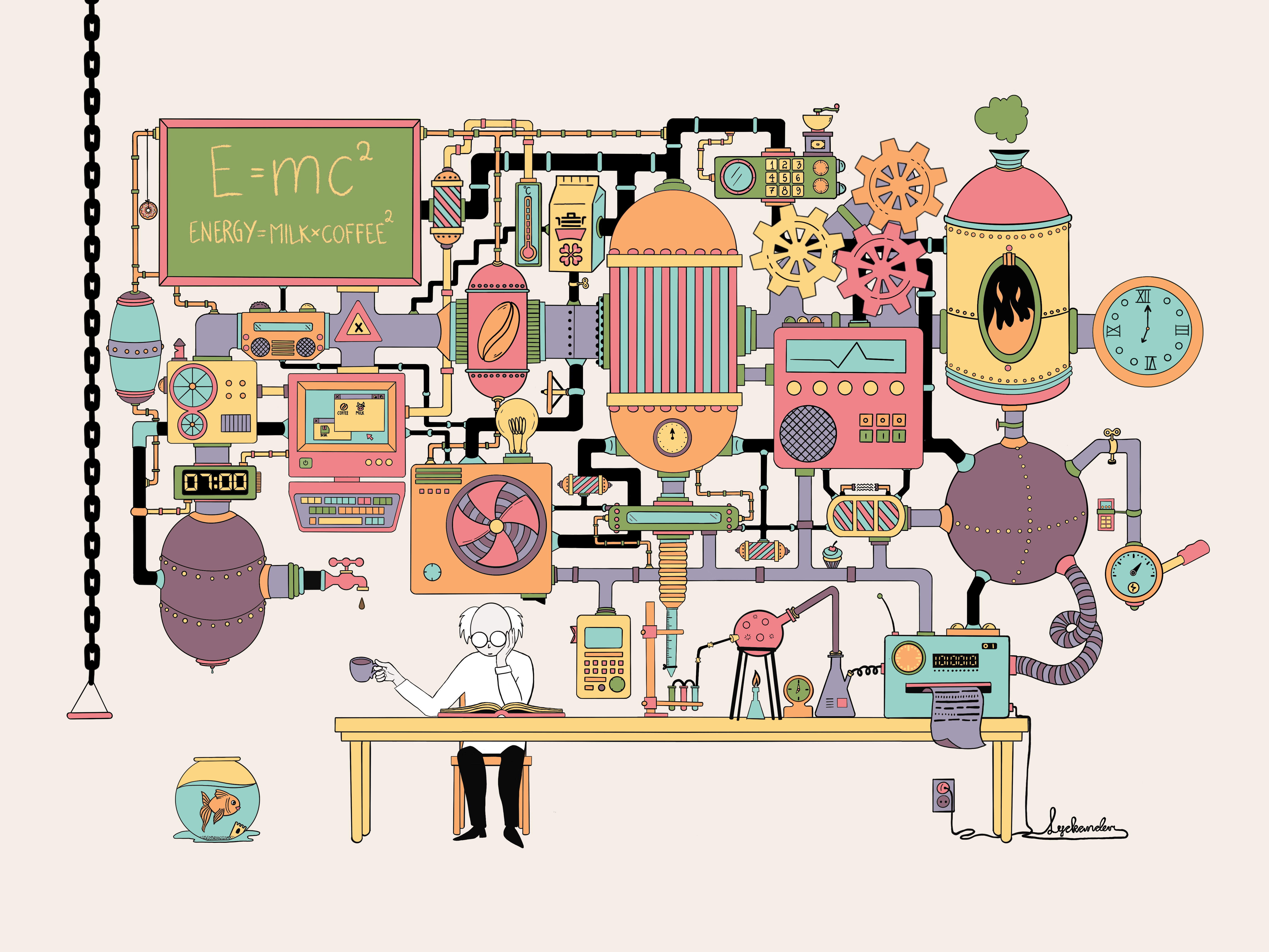 Coffee machine prototype animation coffee coffee machine drawing handmade illustration machine motion motion graphics procreate prototype science scientist stop motion