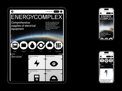 Energycomplex brandidentity cards corporateidentity dark electricity energy equipment gradient grid icondesign madeinwebflow minimalism nocode power redis techcompany ui web webdesign webflow