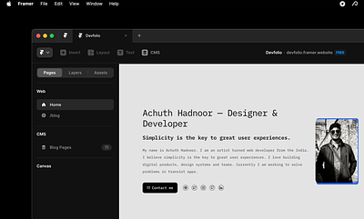 Devfolio - minimal designer & developer portfolio black clean grid minimal portfolio ui web website white