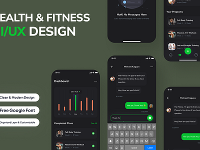 health fitness website mobile app 3d animation app branding design graphic design illustration logo motion graphics typography ui ux vector