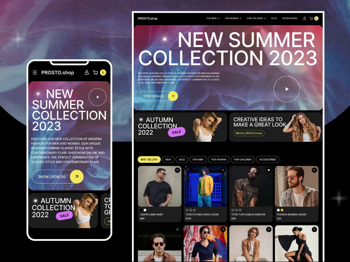 Main page site design for Online clothing store by Viktoria