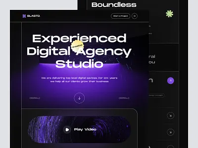 BLASTD - Digital Agency Landing Page agency agency landing page agency website bold company creative agency dark digital agency landing page modern design portfolio portfolio website studio ui ux web web design website website design