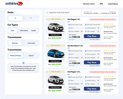 SelfDrive | Car Rental cab app car rent ola app rentcar sandeep mandloi selfdrive uber ui explanation vehicle