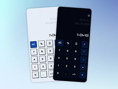 Simple Calculator App app design app ui button buttons calculation calculator calculator app dark mode light mode numbers square buttons