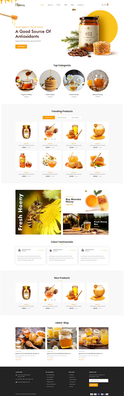 Honey Website 3d animation banner branding design e commers graphic design honey website illustration logo motion graphics ui vector