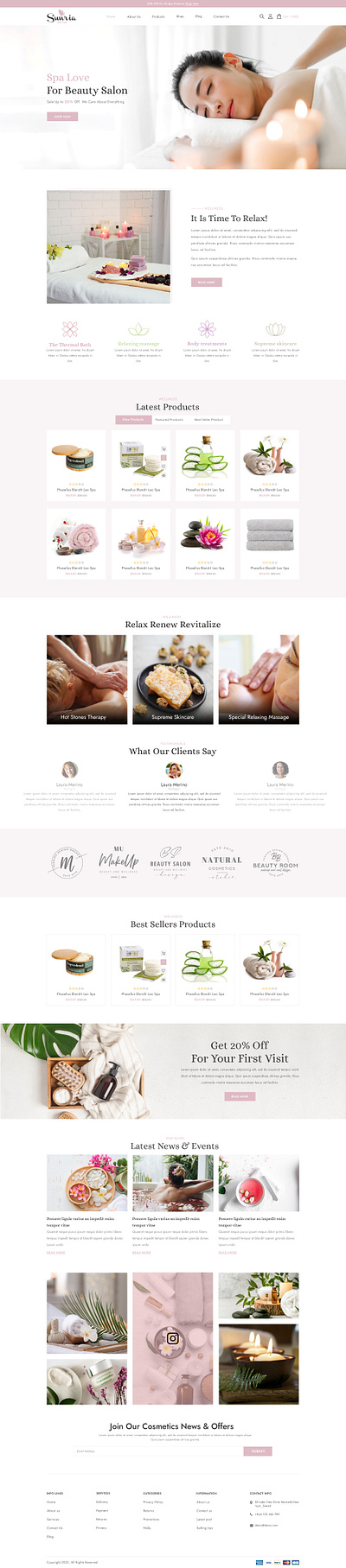 Spa Lending Page 3d banner blog branding cosmatics design graphic design illustration logo motion graphics spa ui vector