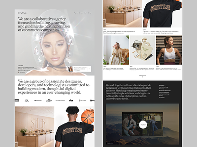 Half Helix | Homepage Exploration agency fashion header homepage portfolio shopify simple ui ux web design website website design