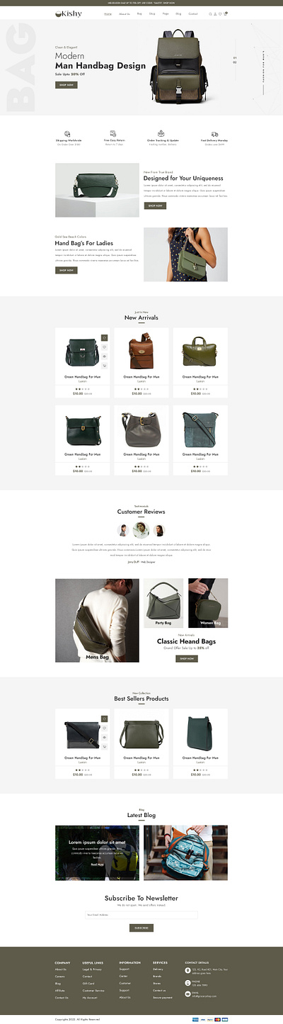 Bag E-Commerce Webpage 3d bag store banner branding design graphic design illustration logo motion graphics ui ux