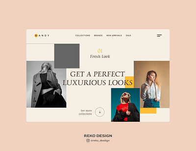 Fashion Store Design Concept branding brown concept fashion graphic design luxury ui uidesign ux uxdesign website yellow