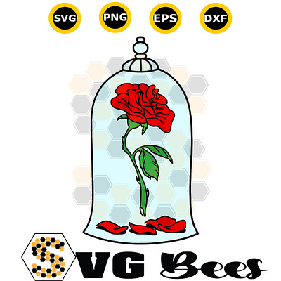 Beauty and the Beast Rose SVG animation graphic design logo