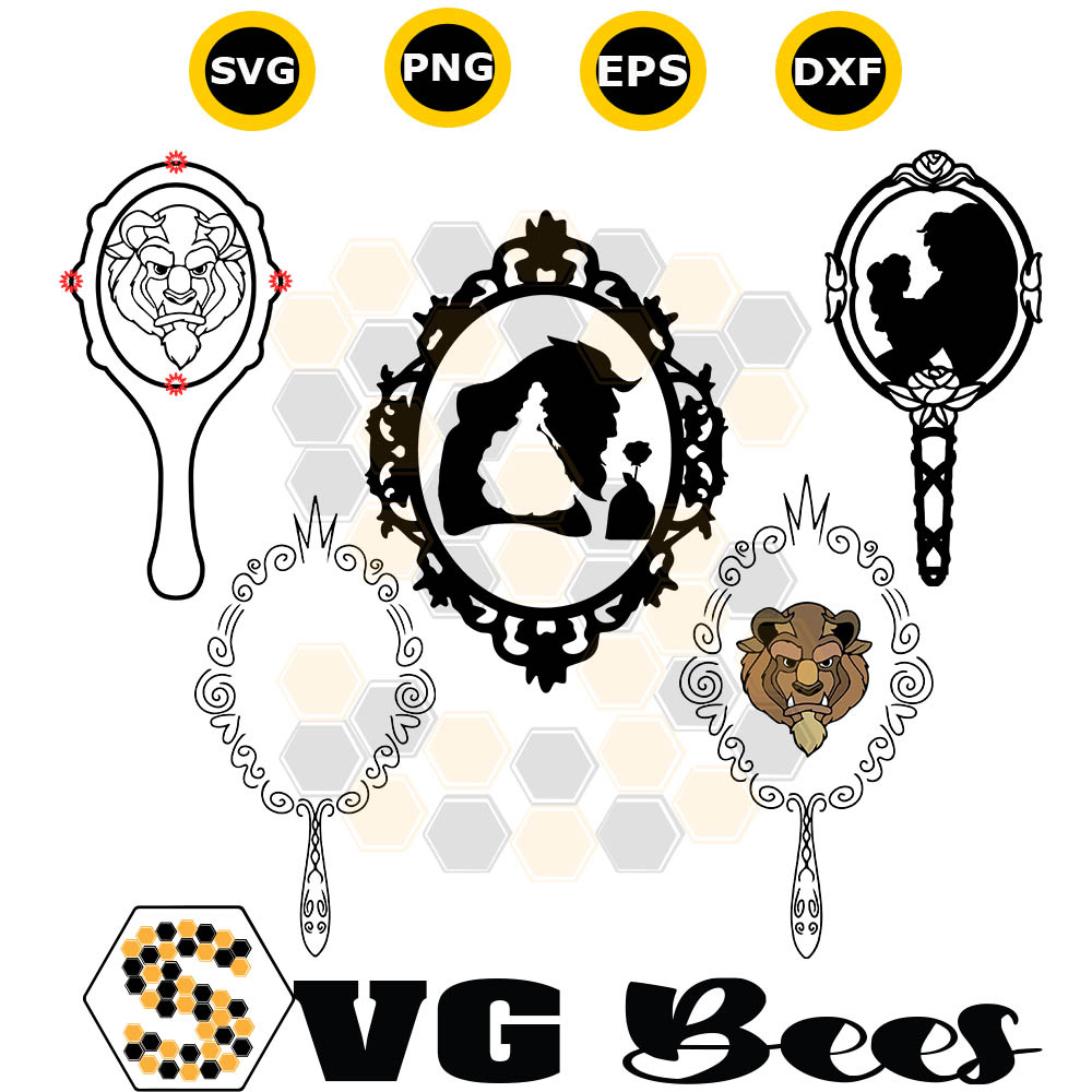 Beauty and the Beast Mirror SVG by SVGbees SVG Files for Cricut Get