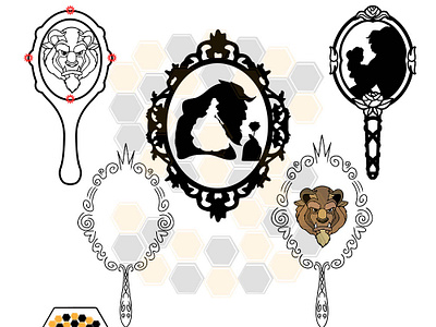 Beauty and the Beast Mirror SVG graphic design logo