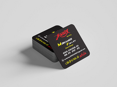 Matrix Advertising - Black Square Business Cards branding business card design graphic design logo typography