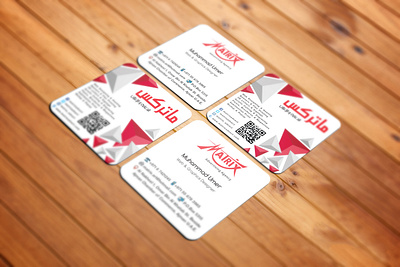 Matrix Advertising - White Square Business Cards branding business card design graphic design logo typography