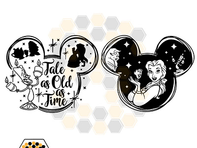 Beauty and the Beast SVG Images graphic design logo