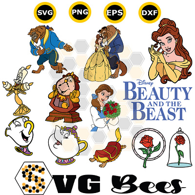 Disney Beauty and the Beast SVG graphic design logo