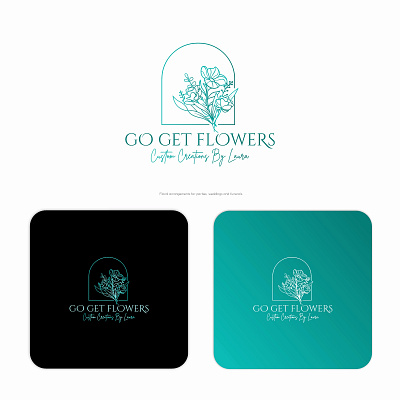 Go Get Flowers branding floral logo