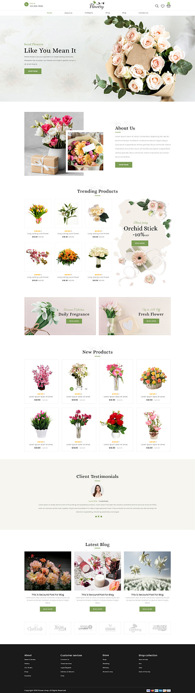 Flower Lending Page 3d banner branding design flowers web page graphic design illustration logo motion graphics ui vector