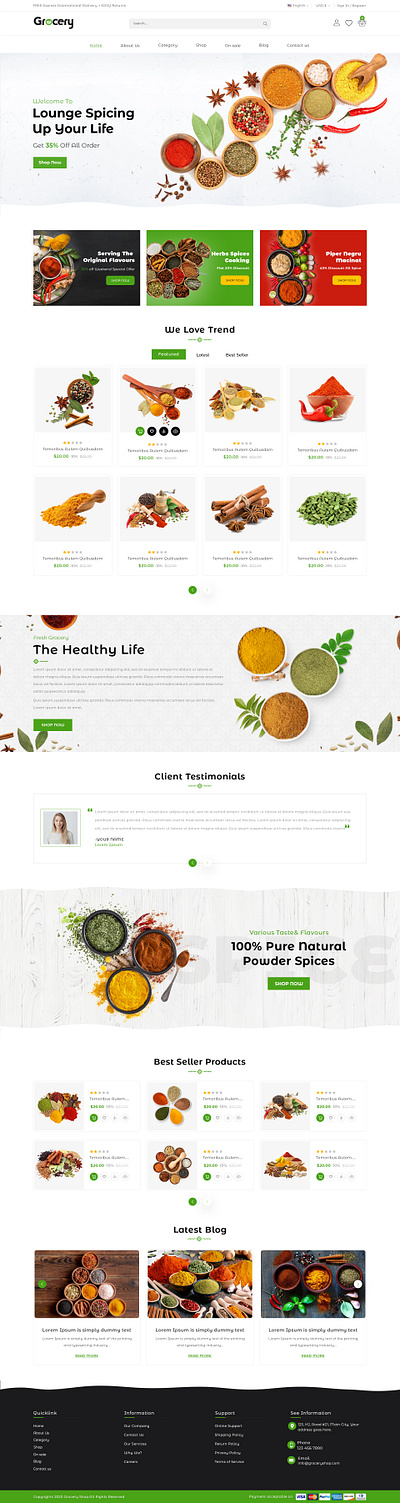 Grocery Website Design 3d animation brochre graphic design grocery web page logo motion graphics ui