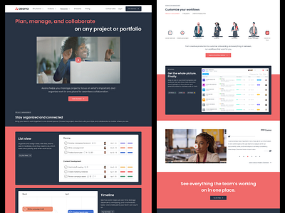 ASANA Redesign / SaaS / Landing Page app branding crm design figma graphic design landing page saas ui ux