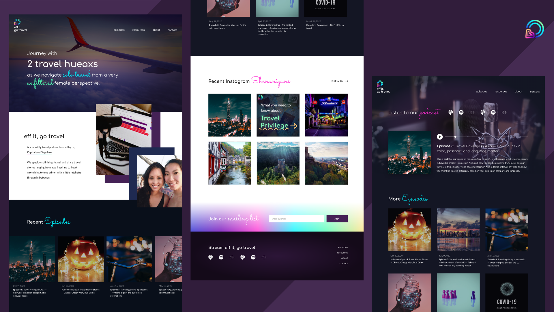 Travel Podcast Website branding desktop landing page podcast sexy ui visual design website design