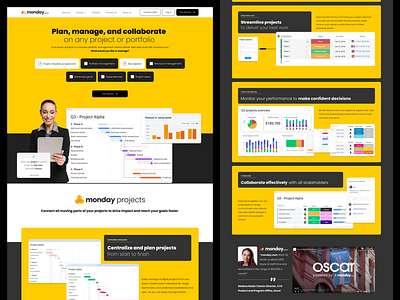 Monday.com Redesign / Landin Page / SaaS app branding crm design figma graphic design illustration landing page logo saas tools ui ux vector