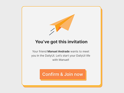 DailyUI #054 - Confirmation button confirmation dailyui email invitation neubrutalism simple