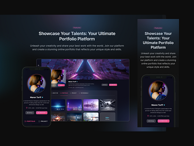 Online Portfolio - Web Responsive clean daily 100 challenge daily ui dark darkmode darktheme landing page online portfolio portfolio product design ui ux web design web responsive