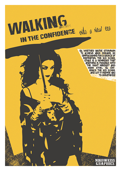 Walking in the Confidence design graphic design minimal poster typography vector