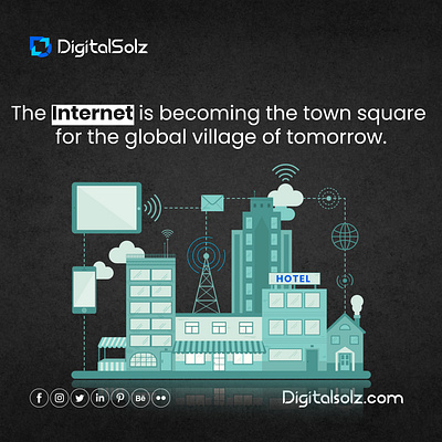 The internet is becoming the town square for the global vil branding business business growth design digital marketing digital solz illustration logo marketing social media marketing