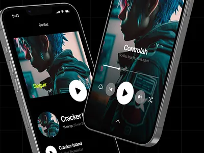 Stream music Player with AI ai app design midjourney ui ux
