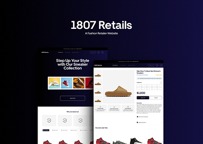 1807 Retails - Homepage for Sneakers reseller design food app homepage logo sneakers homepage travel app travel buddy ui ux