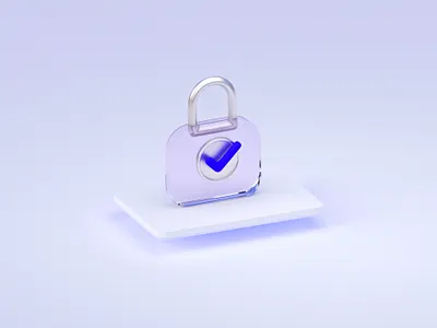 Crystal Lock 3d 3dart 3dblender art blender branding design glass illustration lock safe security ui