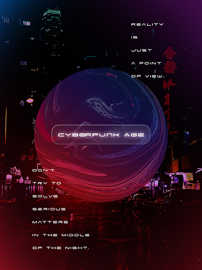 Cyber Age. Poster cyberpunk dark style design graphic design poster posterdesign sci fi typography